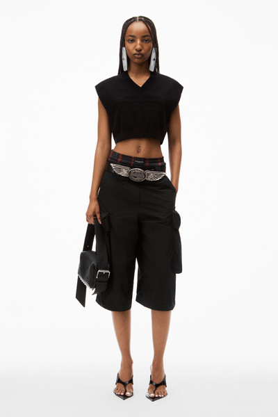 Alexander Wang Logo Embossed Cropped Vest in Soft Chenille outlook