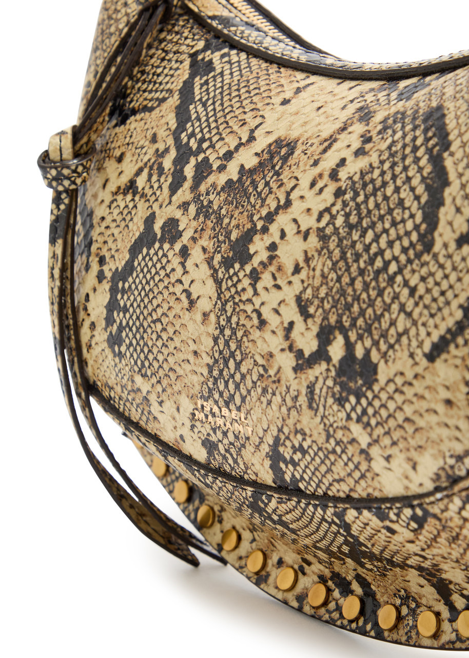 Isabel Marant Oskan Moon Python-effect Leather Shoulder bag - 3