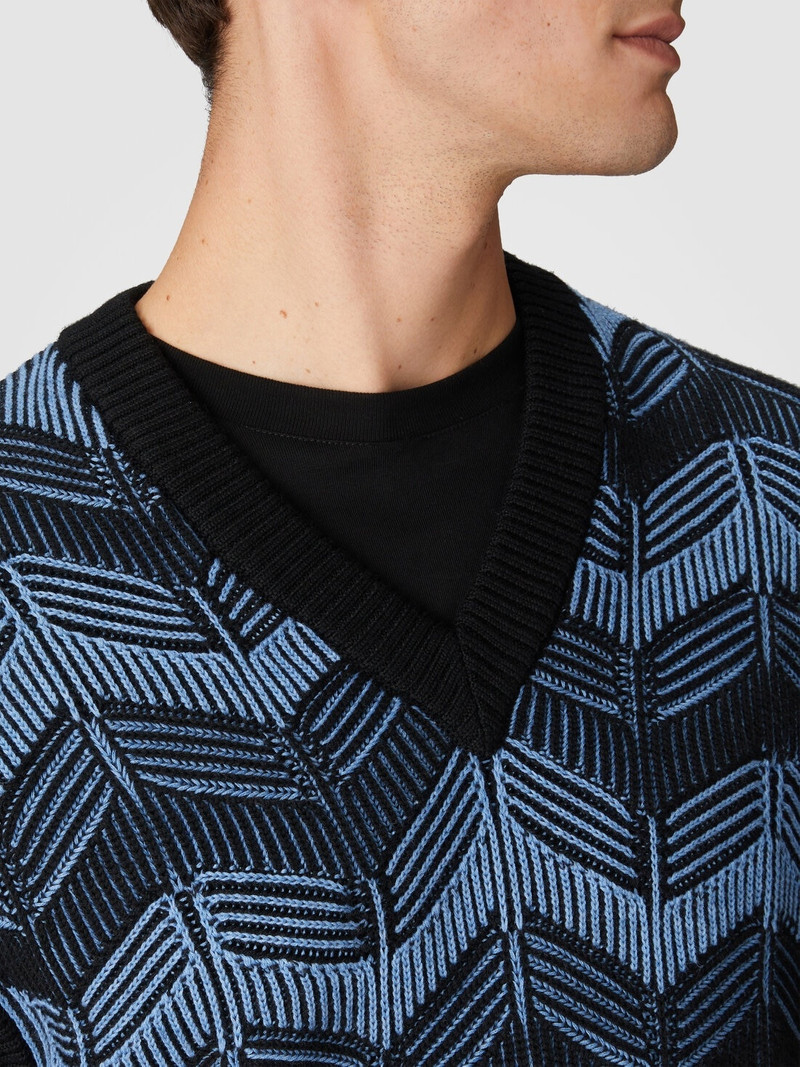 Vest in virgin wool and zigzag cotton 5