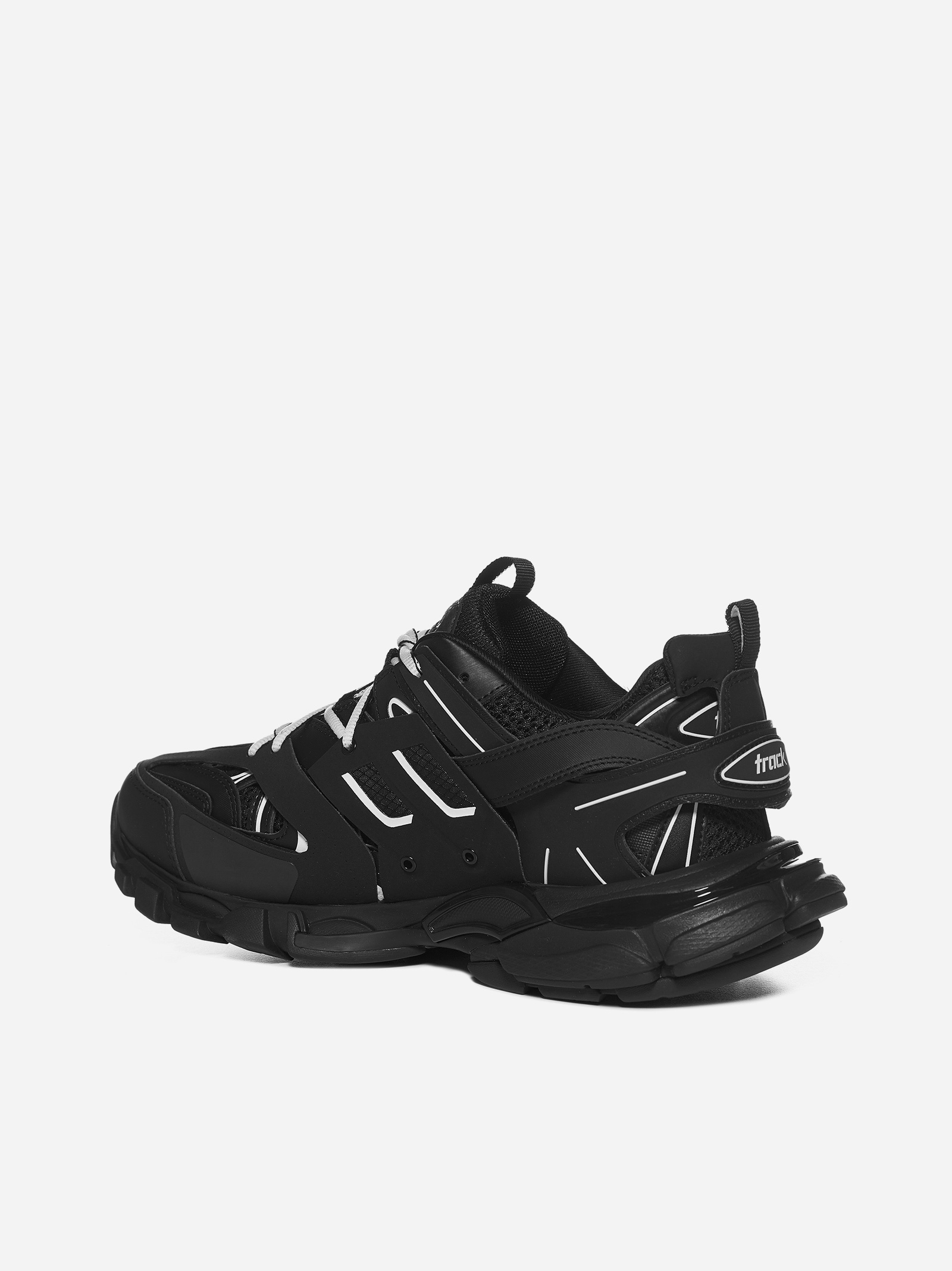 Track faux leather and mesh sneakers - 3