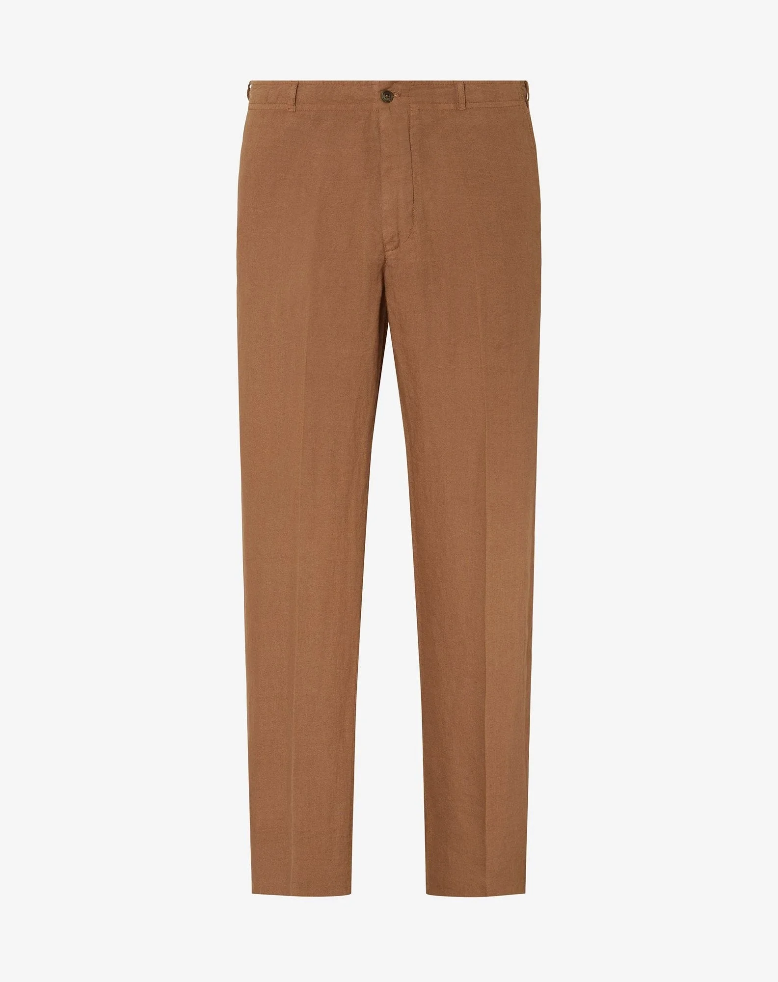 Rusty brown pure linen trousers - 1