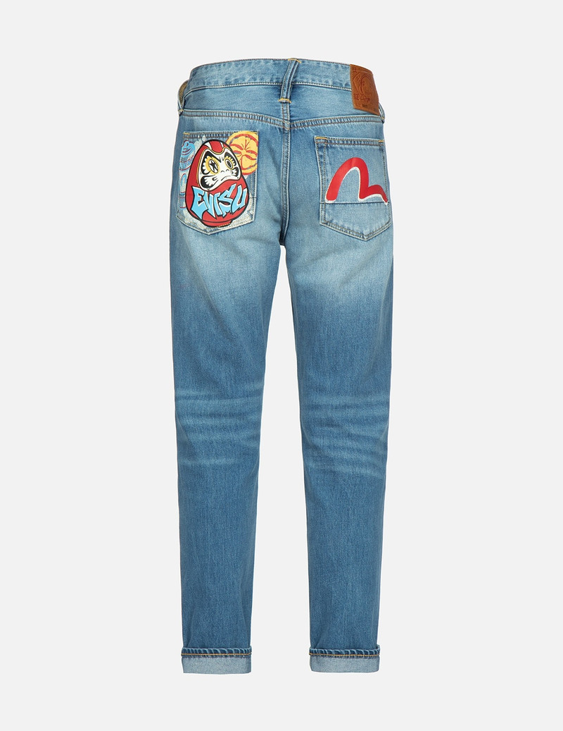 EVISU GRAFFITI DARUMA PRINT CARROT-FIT JEANS #2017 outlook