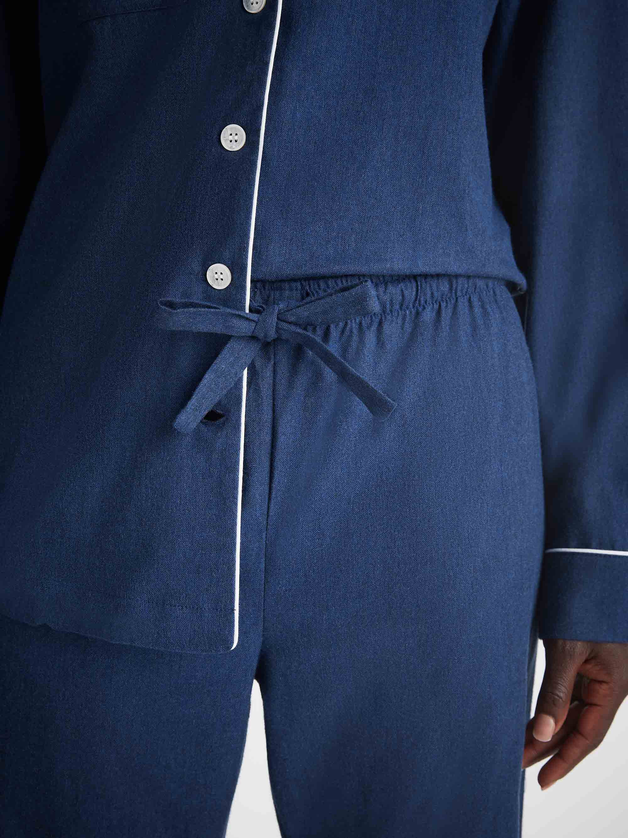 Women's Pyjamas Balmoral 3 Brushed Cotton Navy - 7