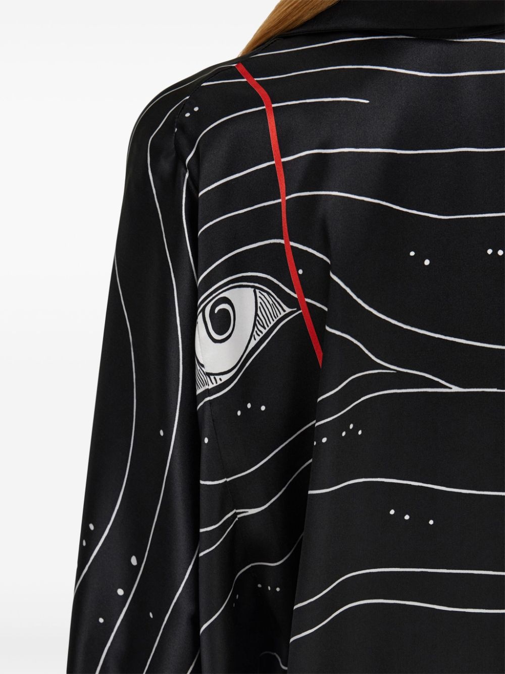 Spirit print satin dress - 5