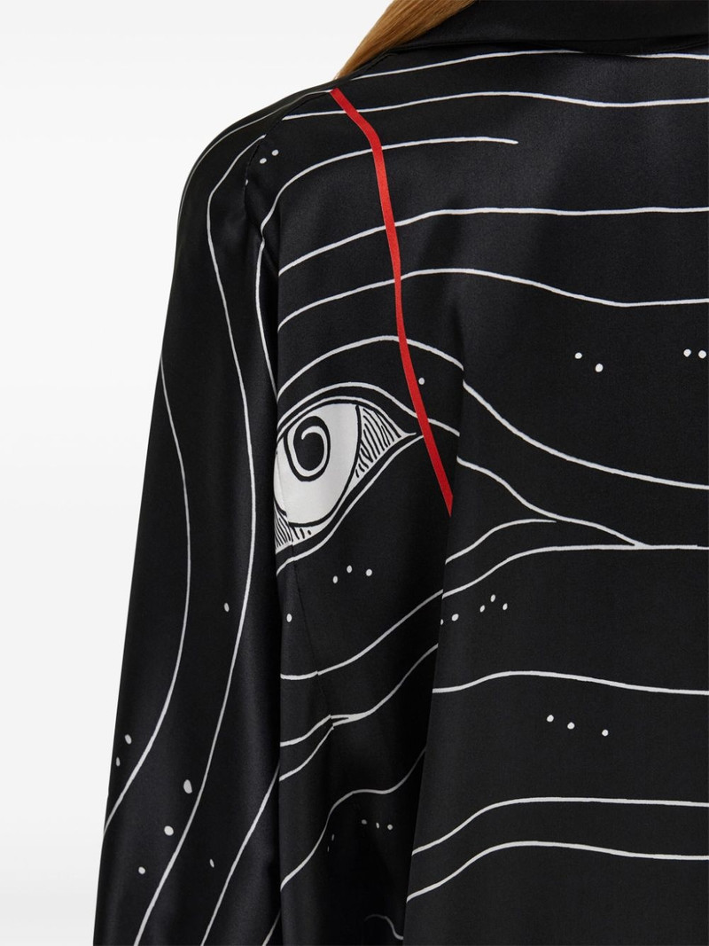 Spirit print satin dress 5