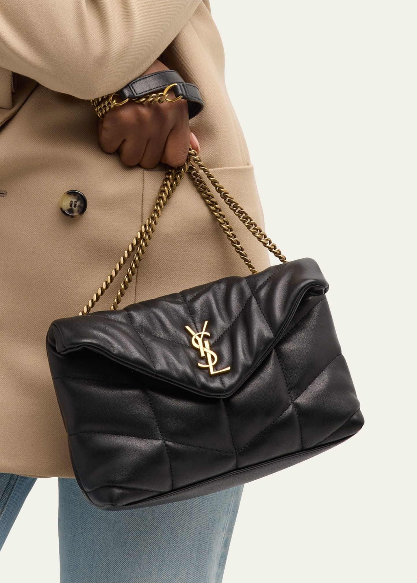 Lou Puffer Toy YSL Shoulder Bag in Quilted Leather - 6