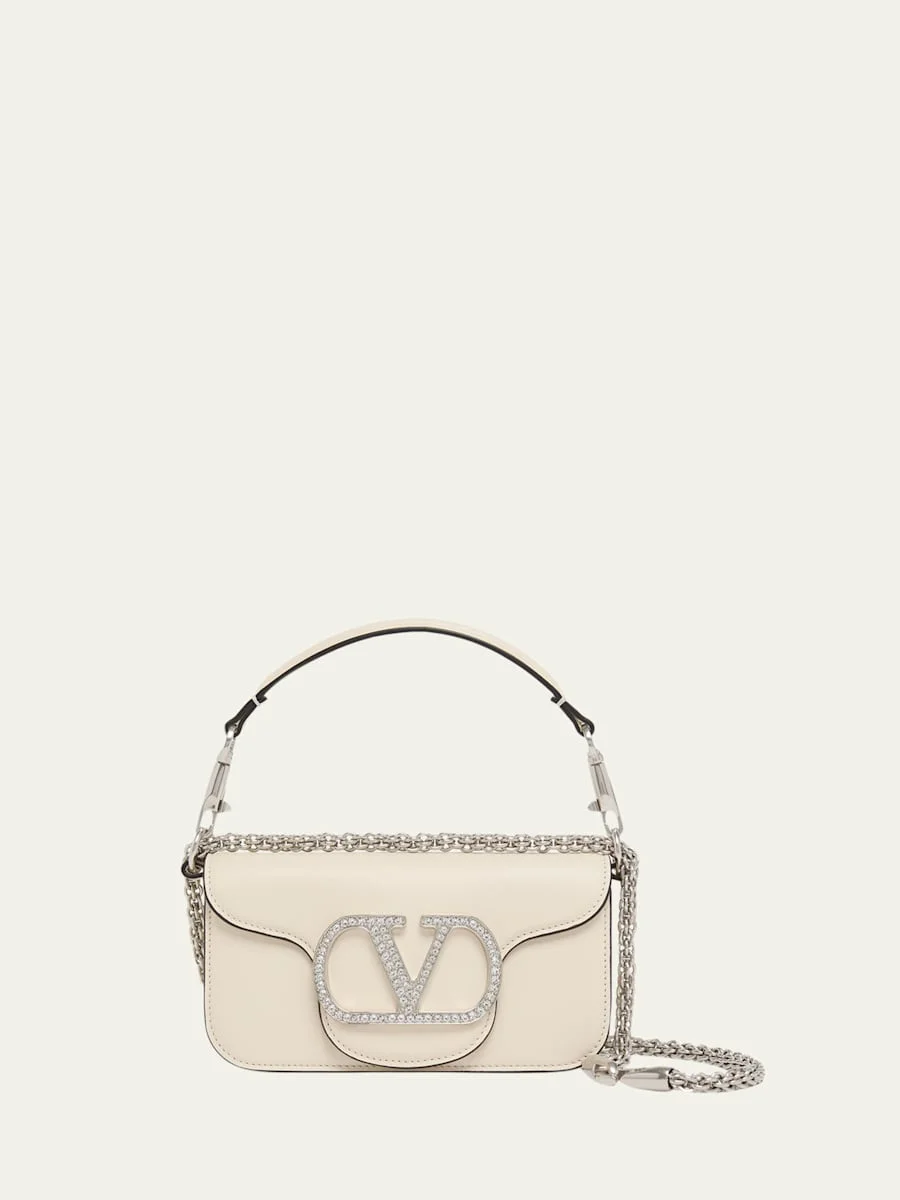 Loco Crystal VLogo Leather Shoulder Bag - 1