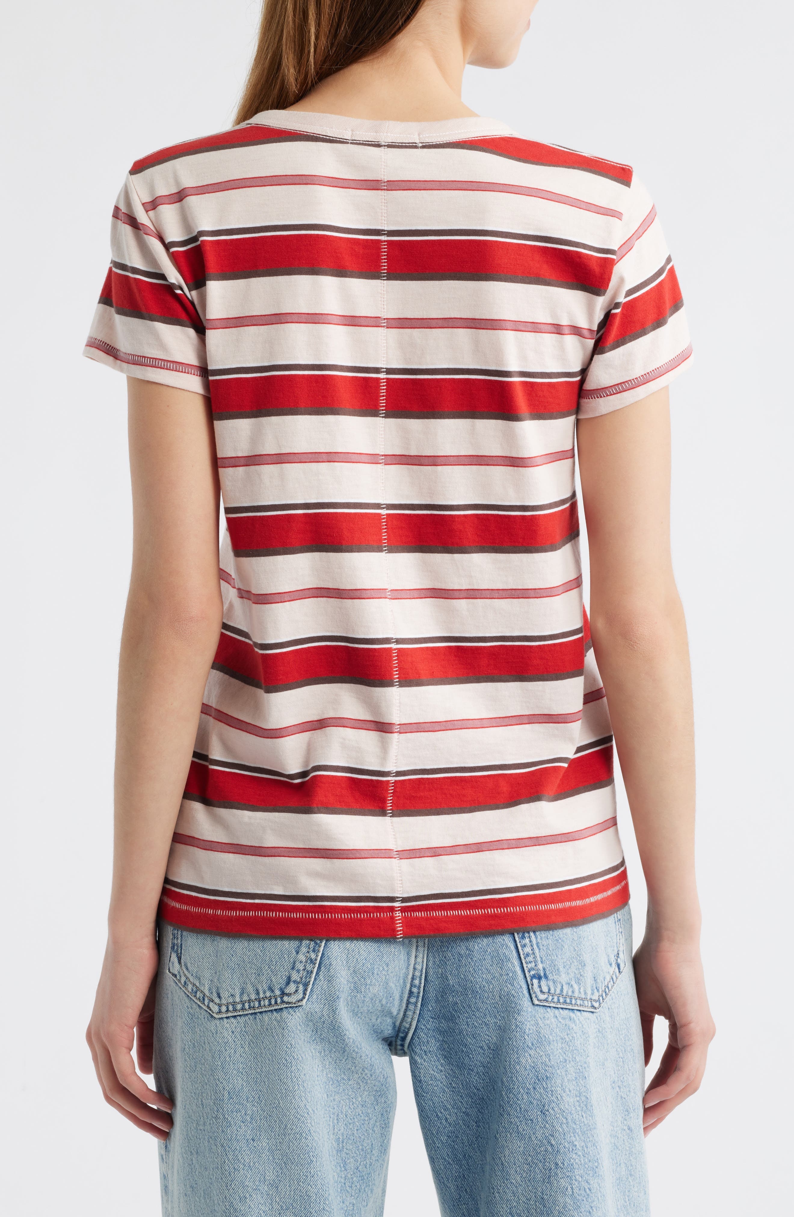 rag & bone The Slub Stripe T-Shirt in Pnkmt at Nordstrom - 2