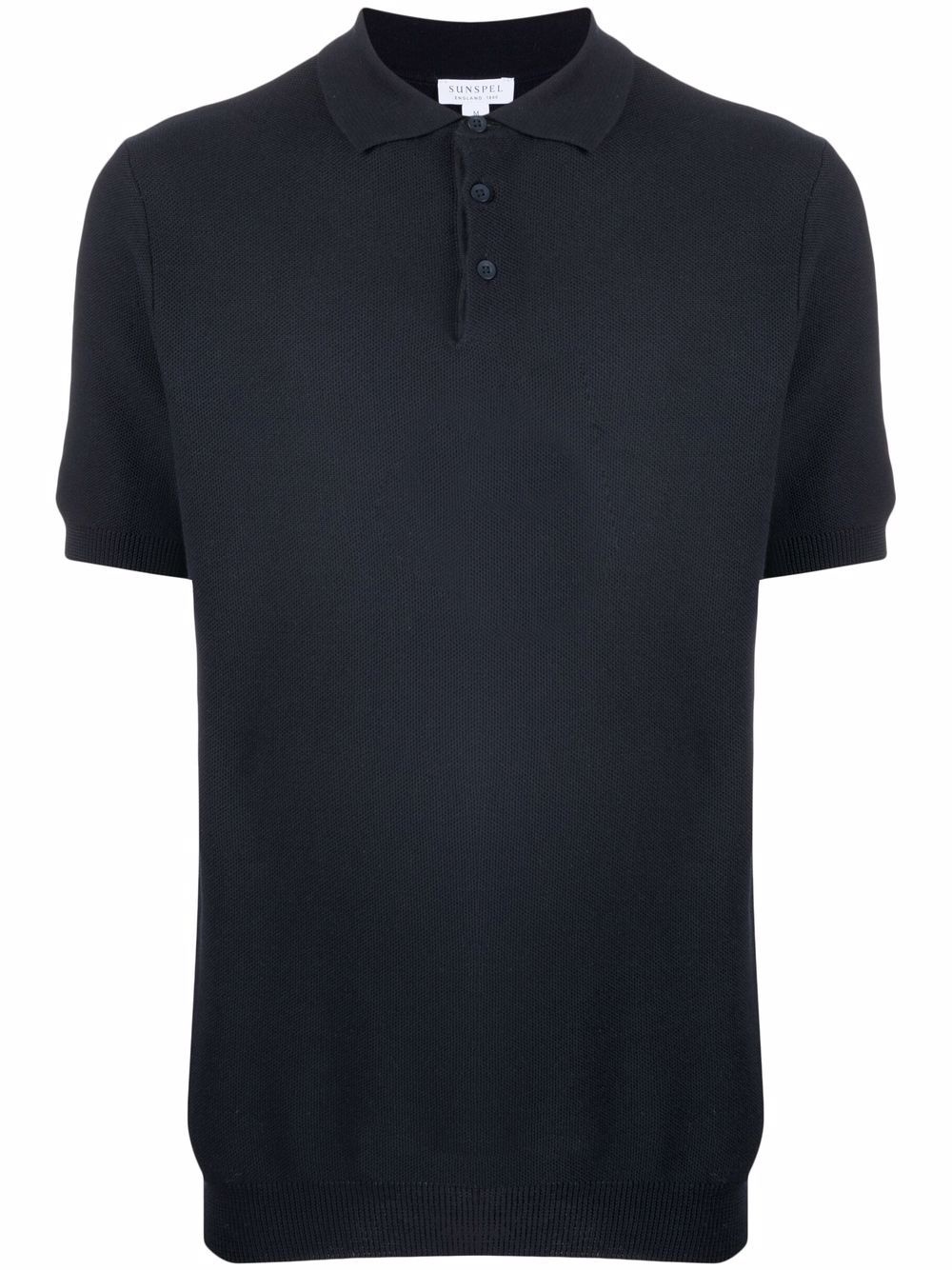 short-sleeved cotton polo shirt - 1