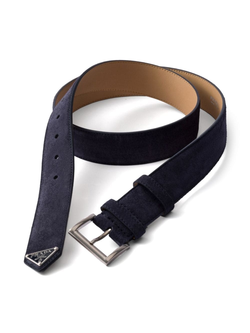 logo-embellished suede belt - 2