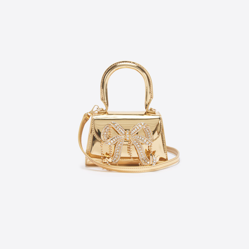 Gold Metallic Micro Bow Bag 4