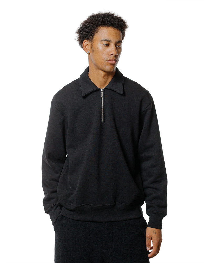 LADY WHITE CO. Cotton Wool Quarter Zip Sweatshirt Black outlook