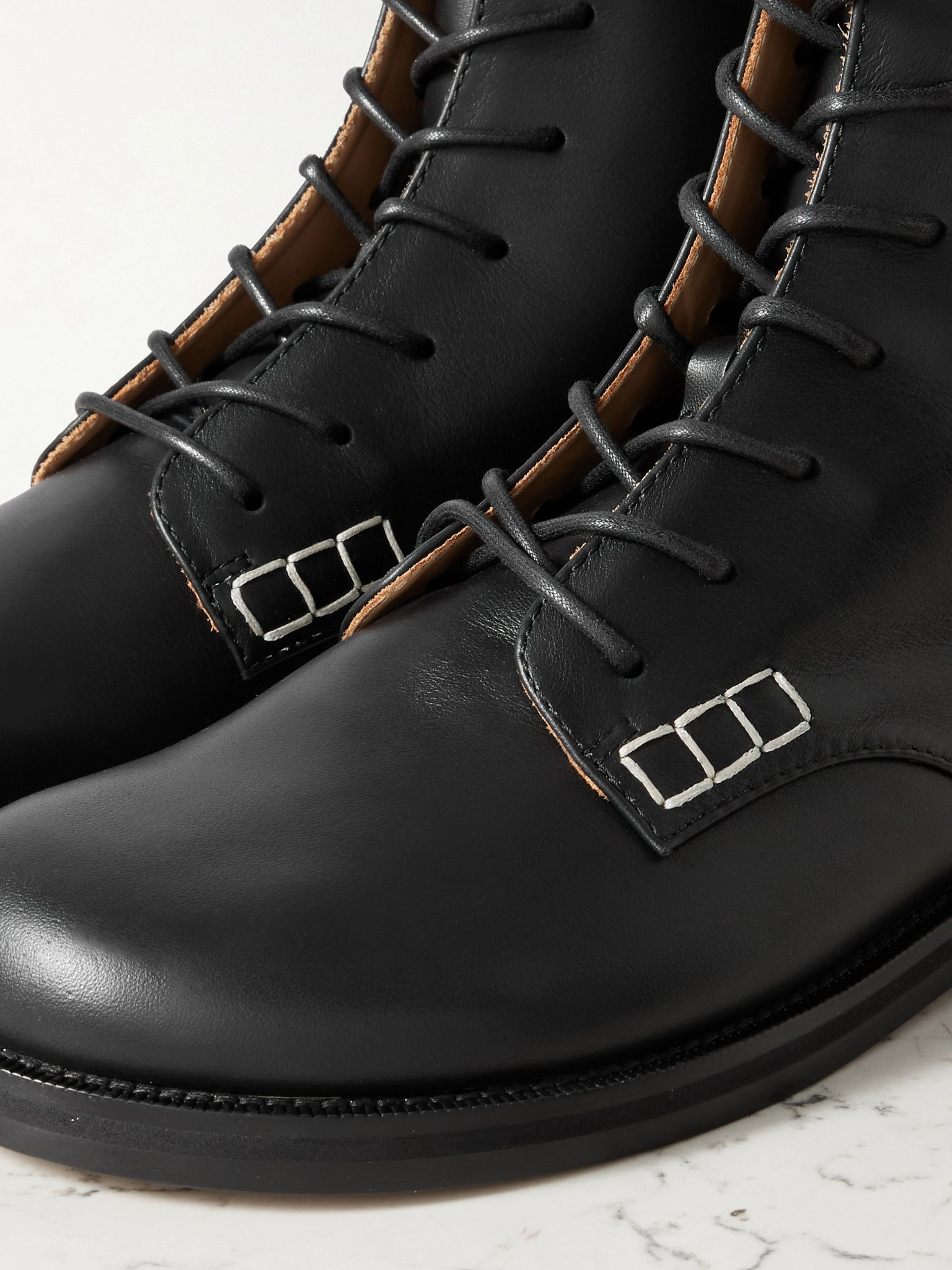 Loafer leather ankle boots Black - 4