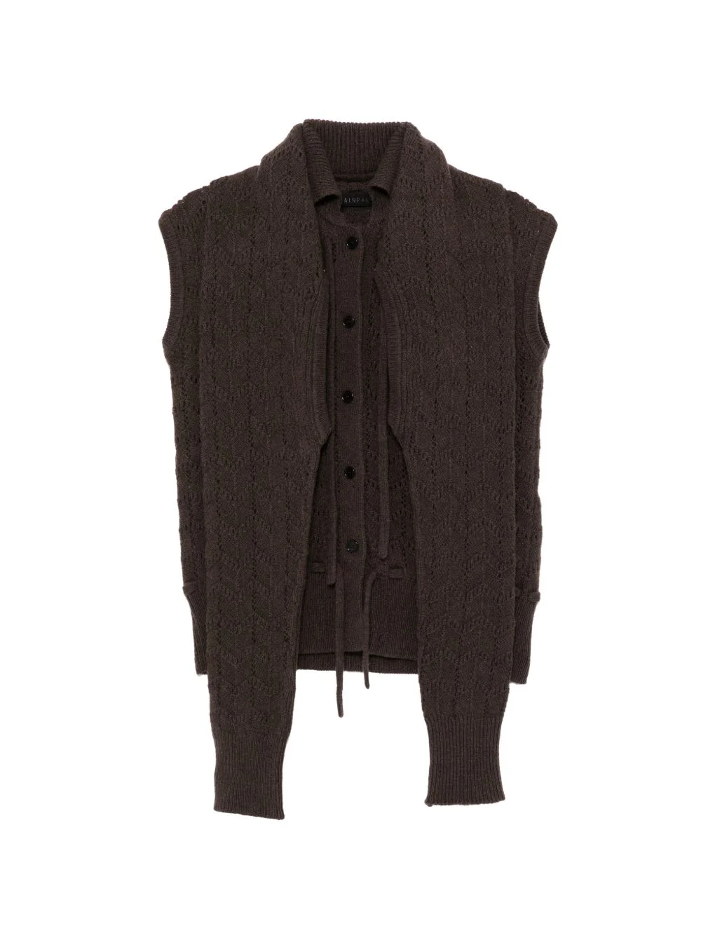 pointelle-knit trompe-l'oeil cardigan - 1