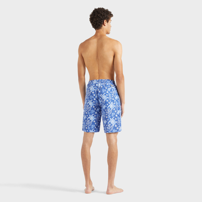 Men Linen Bermuda Shorts X-ray Turtle 4