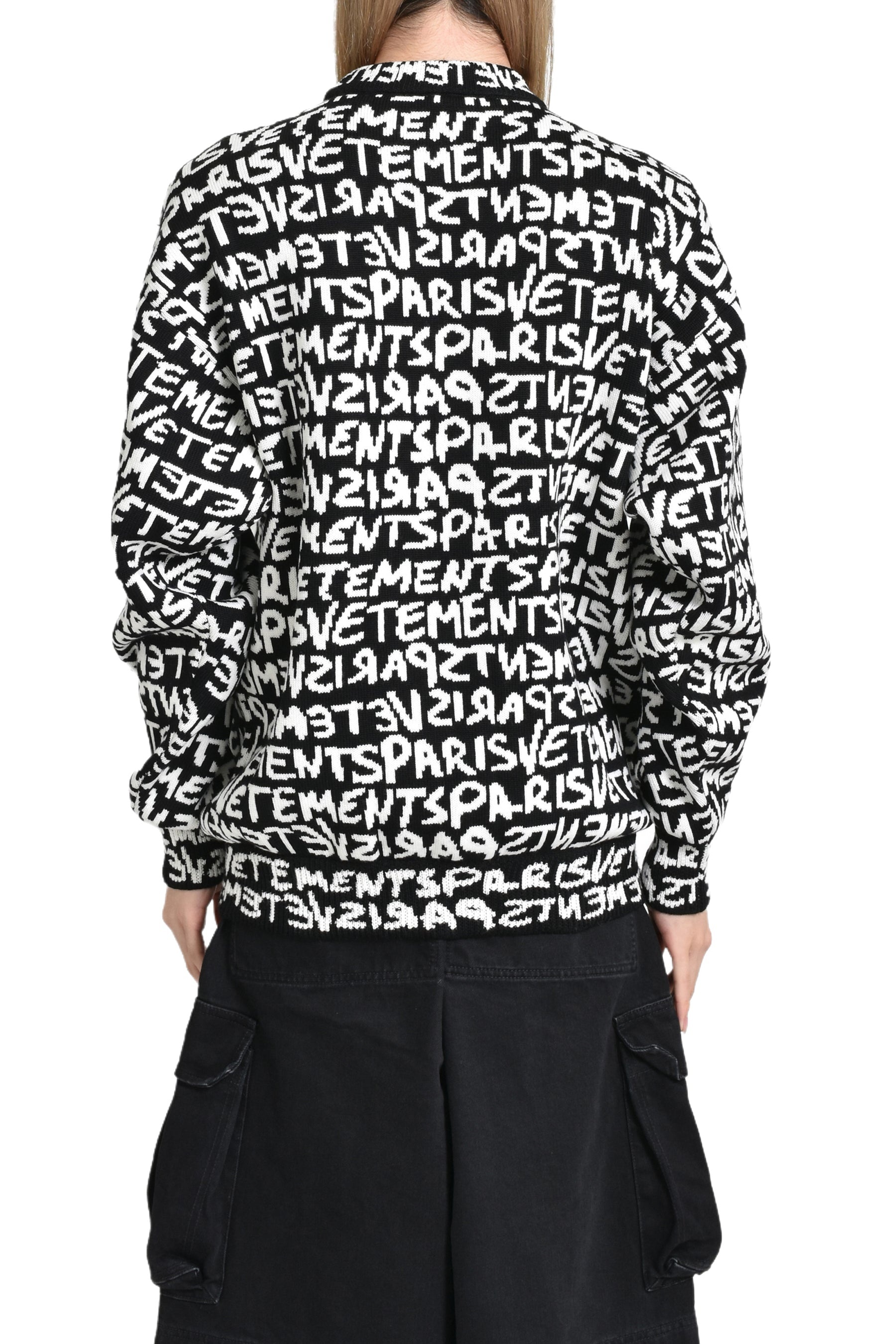 VETEMENTS PARIS MONOGRAM SWEATER / BLK WHT - 2