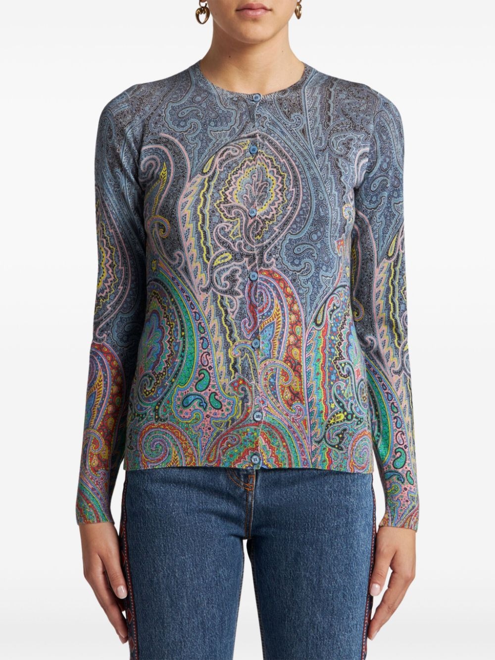 paisley-print cardigan - 2