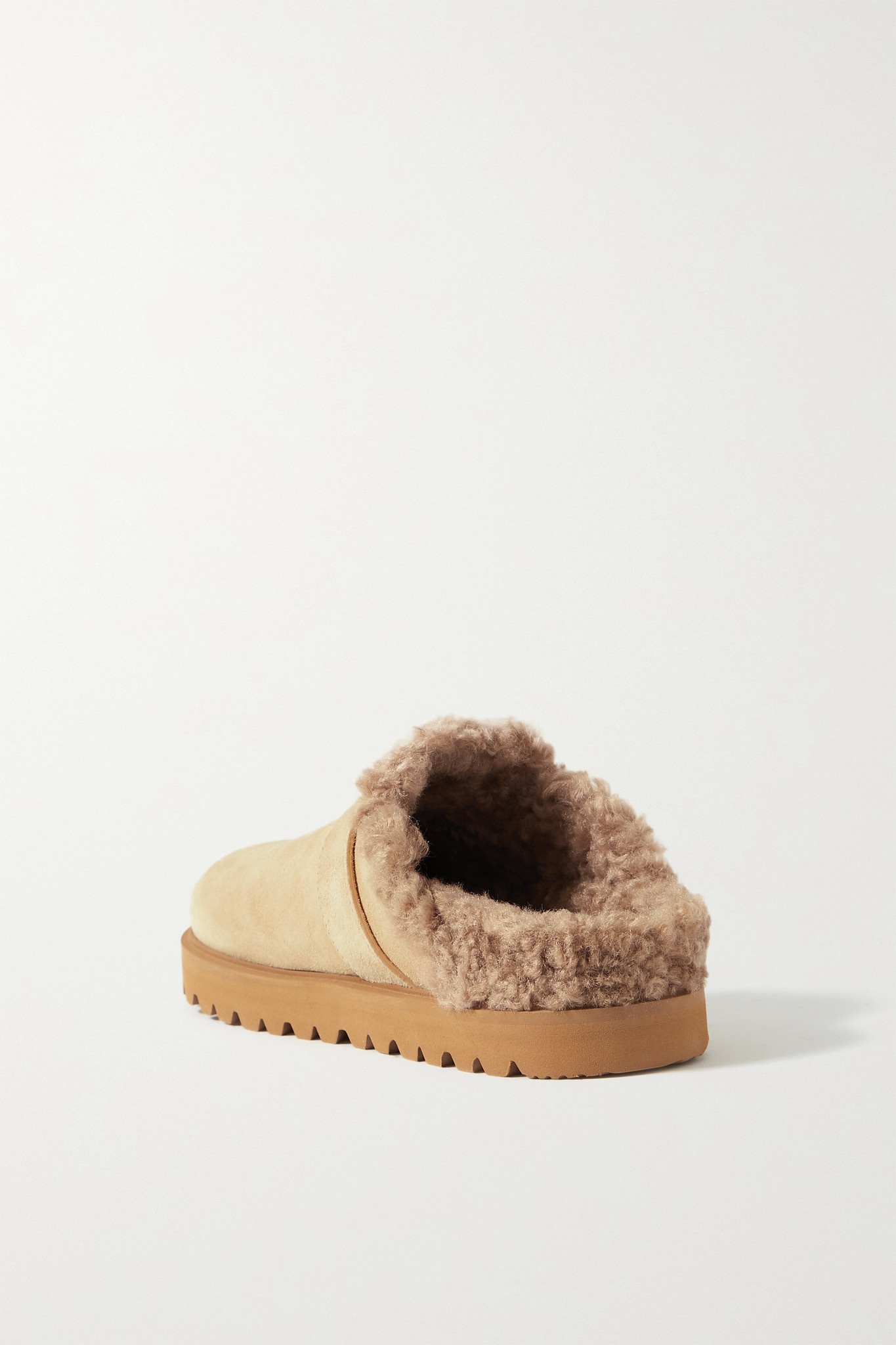 Mon faux shearling-lined suede mules - 3