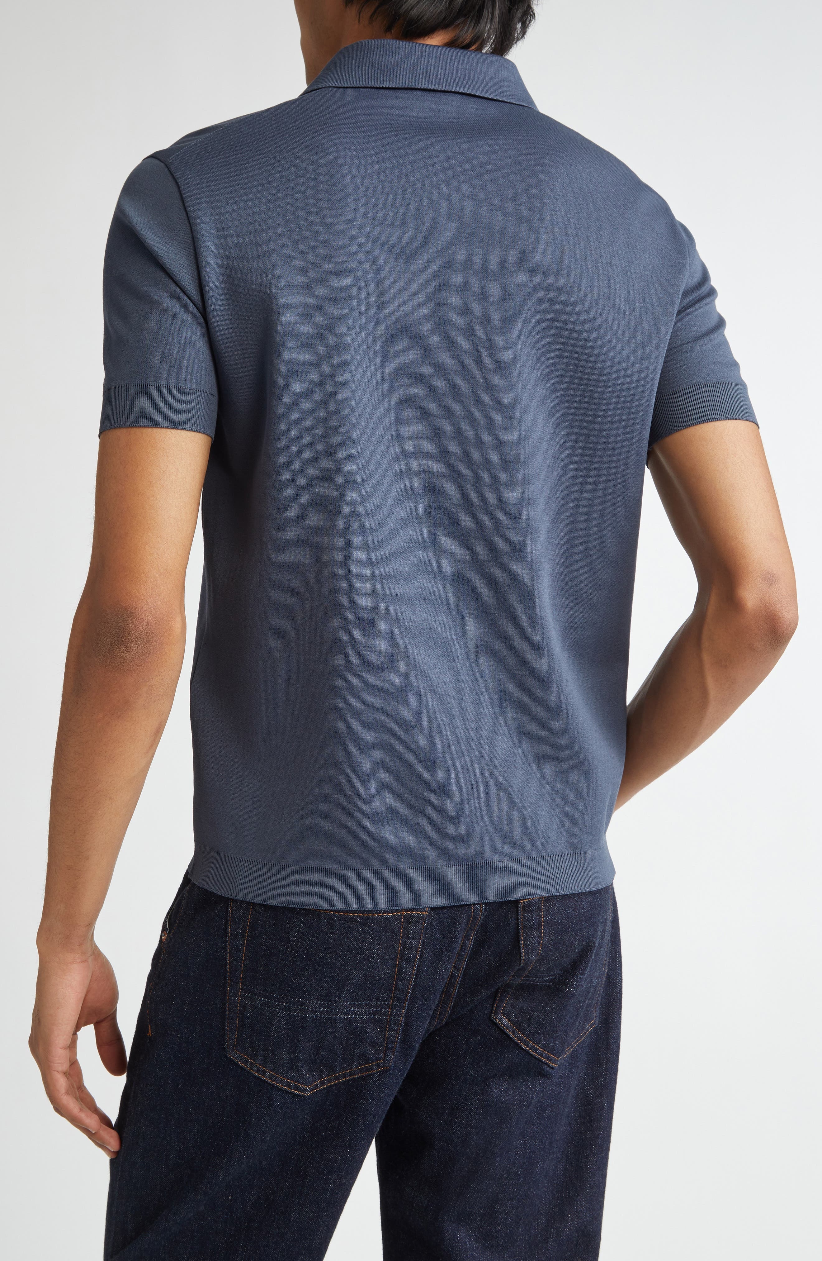 Herno Cotton Piqué Polo in Blue at Nordstrom - 2