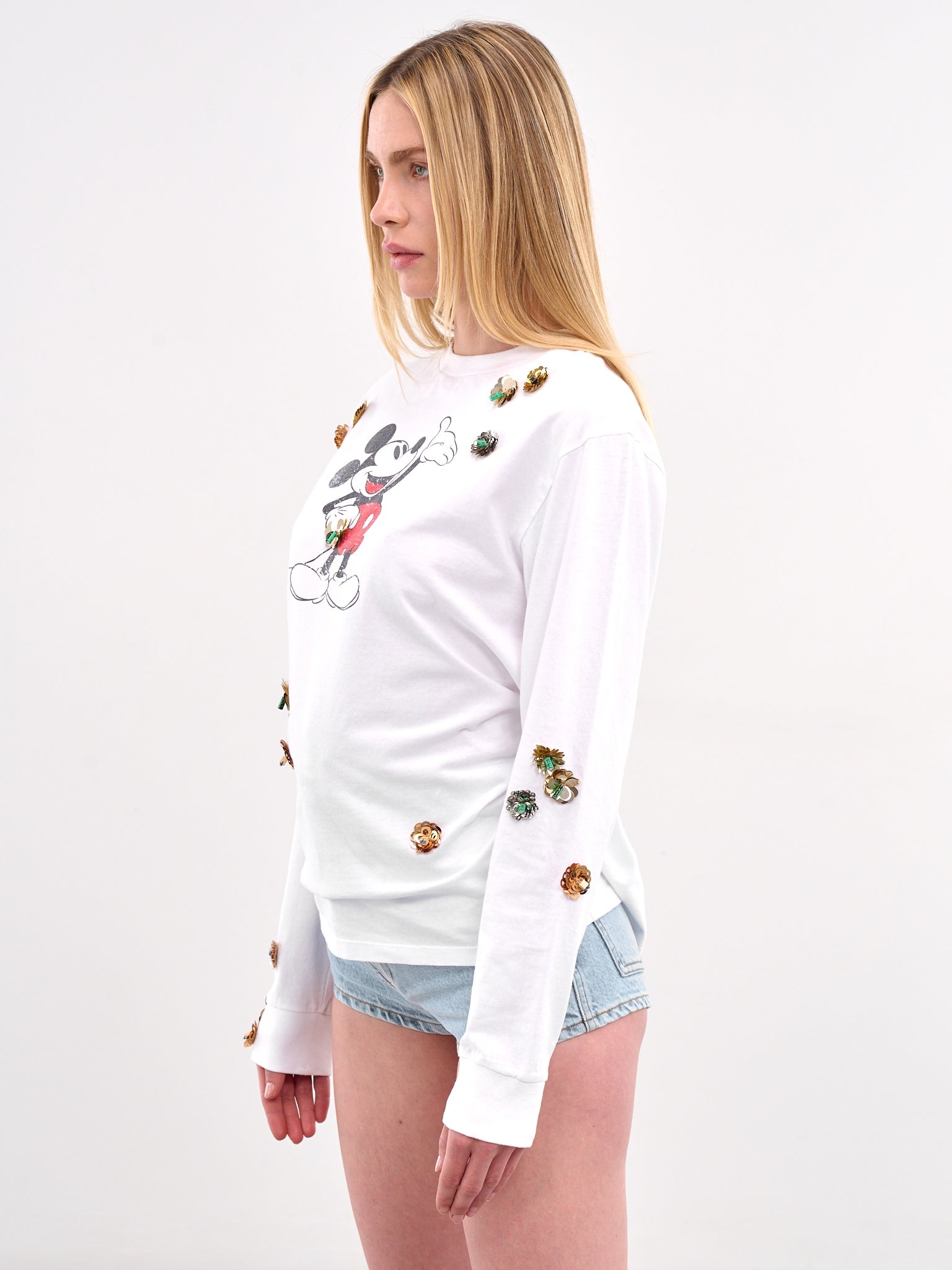 Tシャツ・カットソー Coperni Mickey Mouse Sequined Long-Sleeve Cotton T-Shirt Coperni Mickey Mouse Sequined Long-Sleeve Cotton T-Shirt