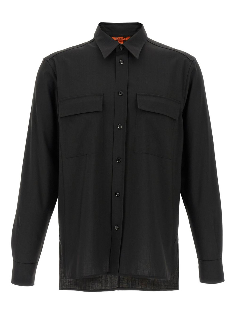 pocketed cuffed-sleeve shirt 1