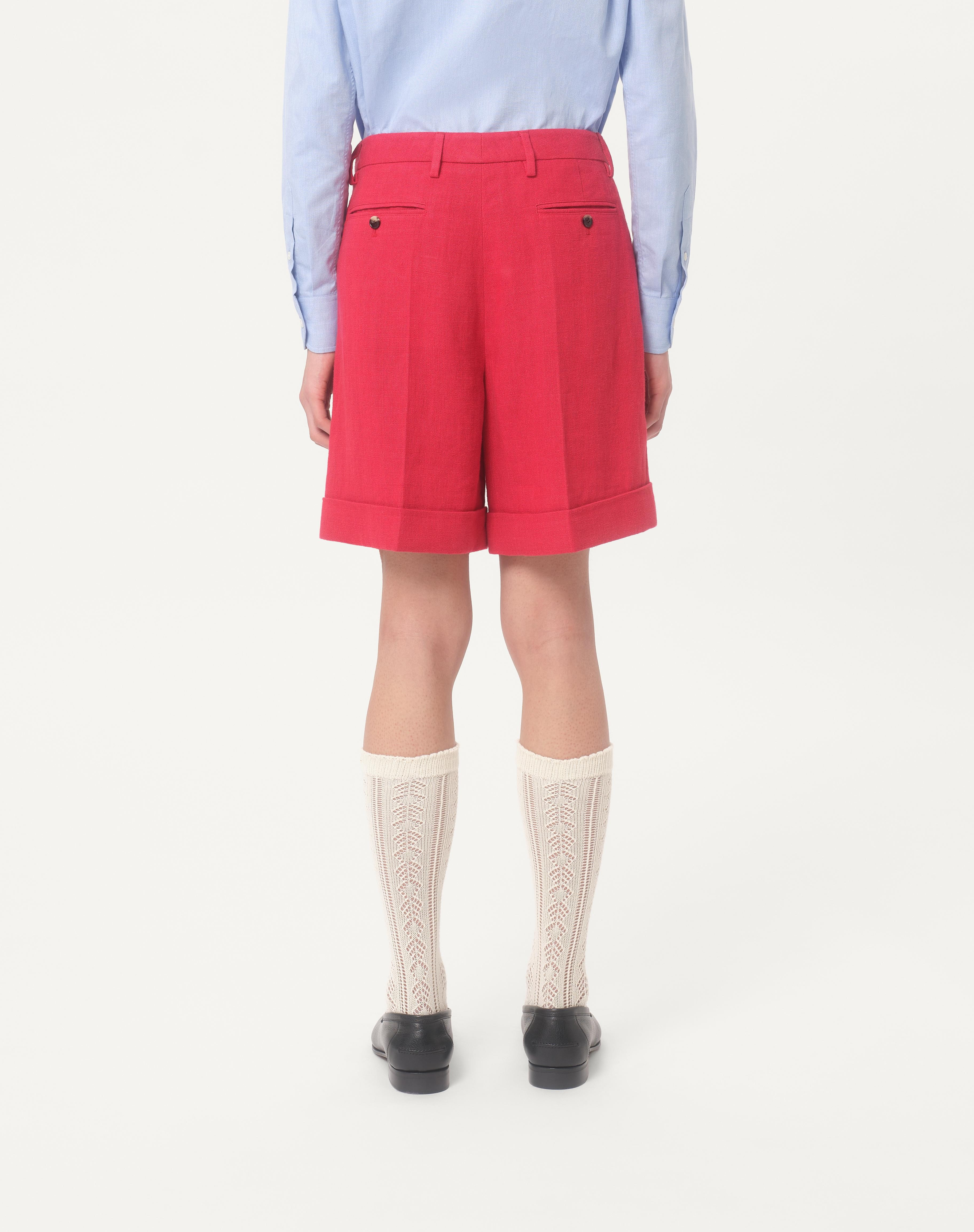 CUFFED LINEN BERMUDA SHORTS - 5