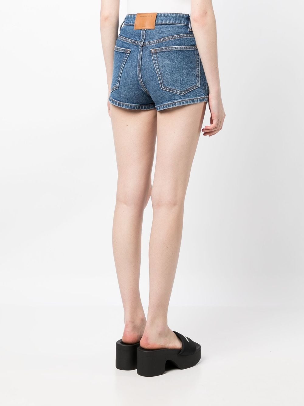 mid-rise denim skort - 4