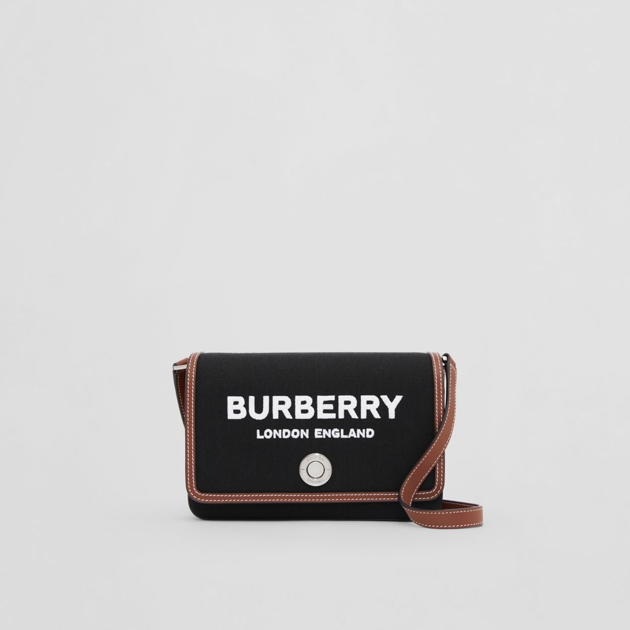 Technical Cotton and Leather Penny Bag - 1
