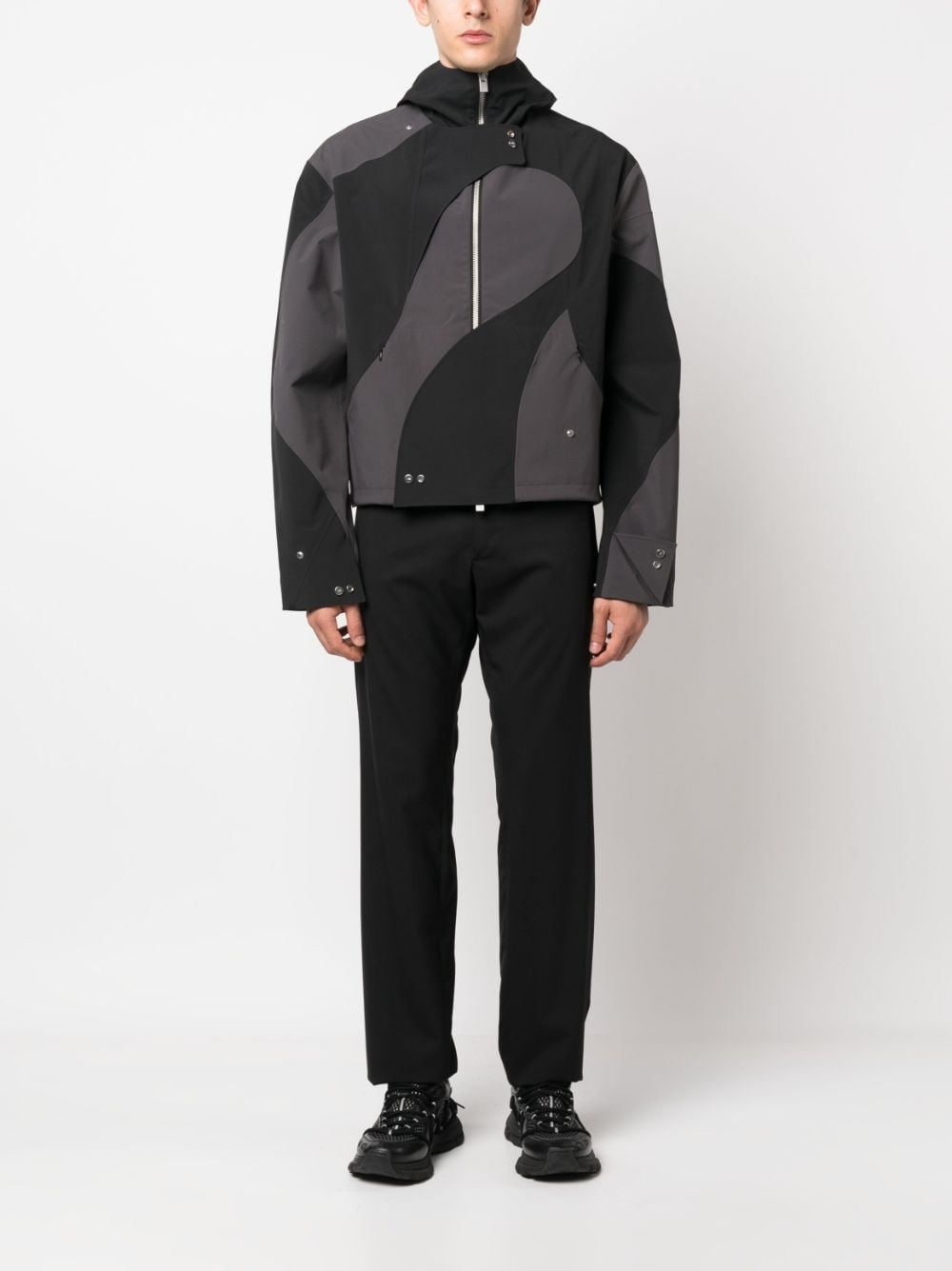 Trident panelled hooded jacket - 2