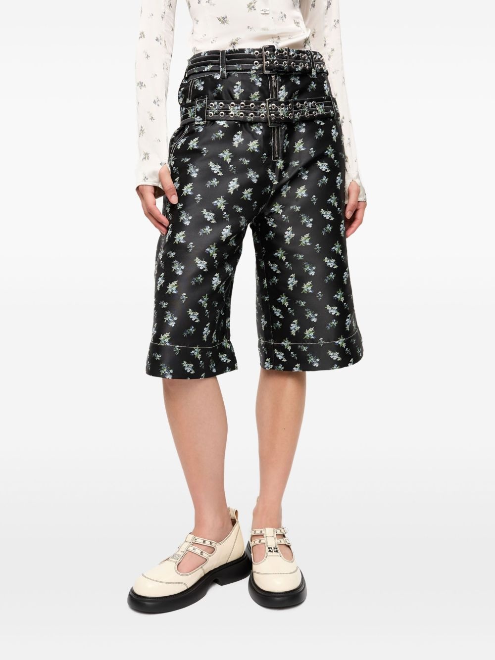floral-print shorts - 3