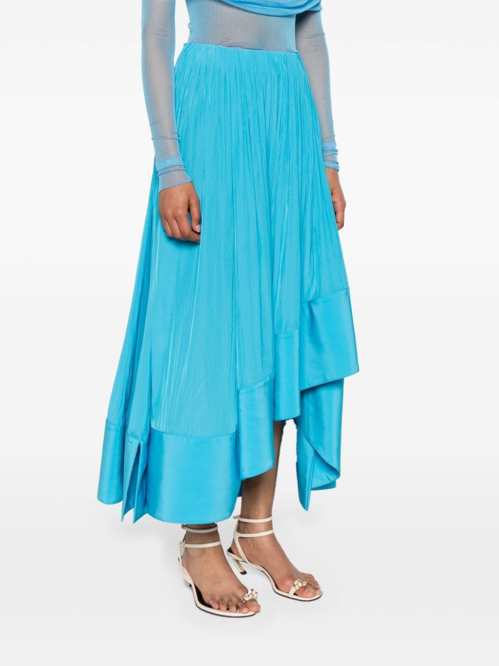 asymmetric charmeuse maxi skirt - 3