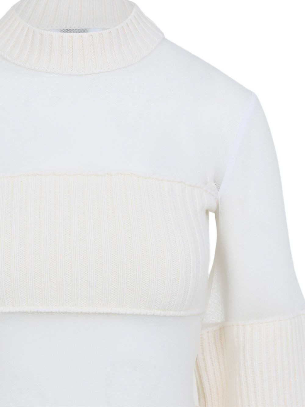 wool short with mesh details dress - 4