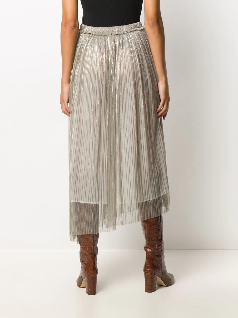 Dolmenae metallic pleated skirt - 4