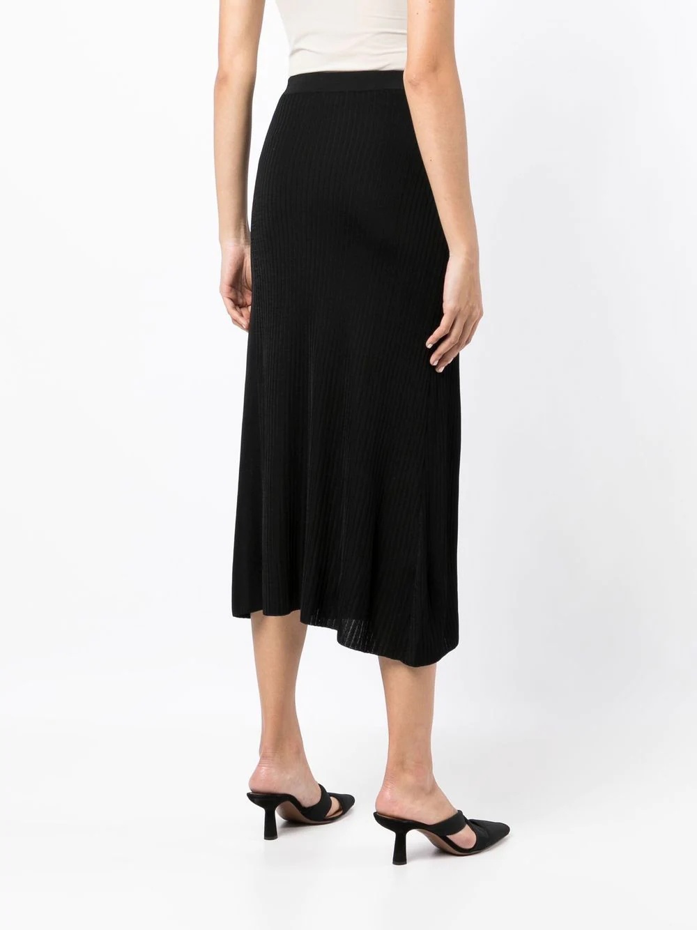 ribbed-knit A-line skirt - 4
