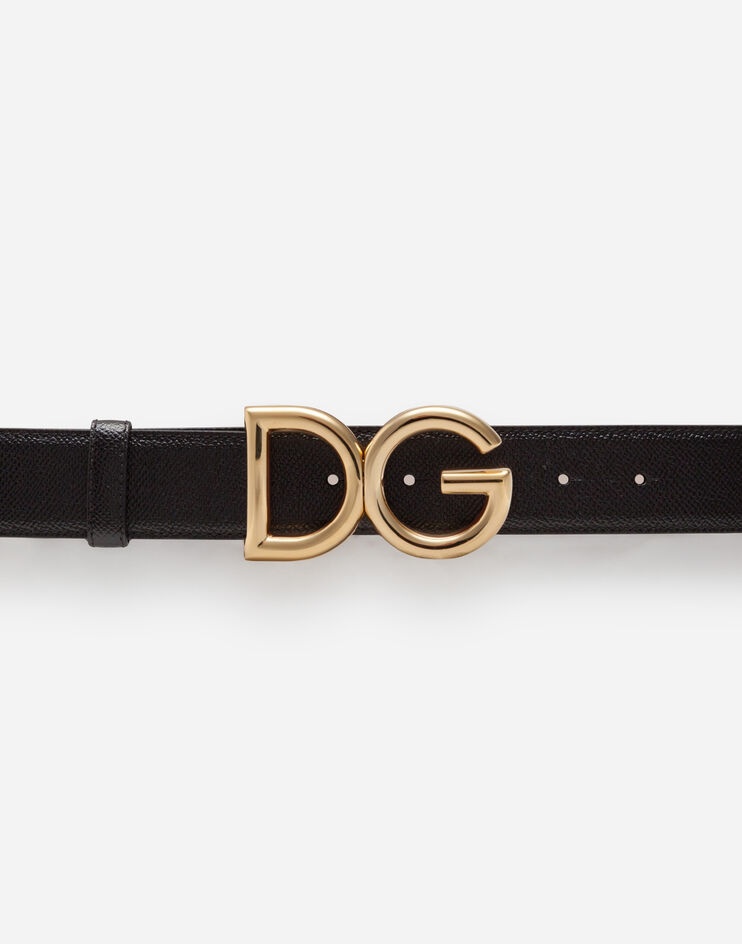 Reversible belt in dauphine calfskin with DG logo - 3