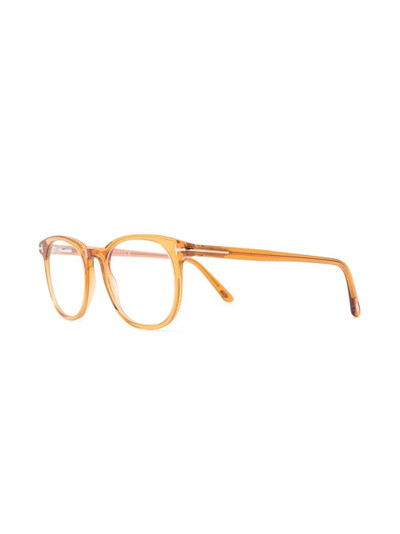 TOM FORD polished-effect square-frame glasses outlook