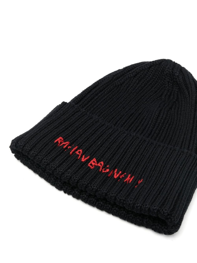 RUSLAN BAGINSKIY embroidered-logo knitted beanie outlook