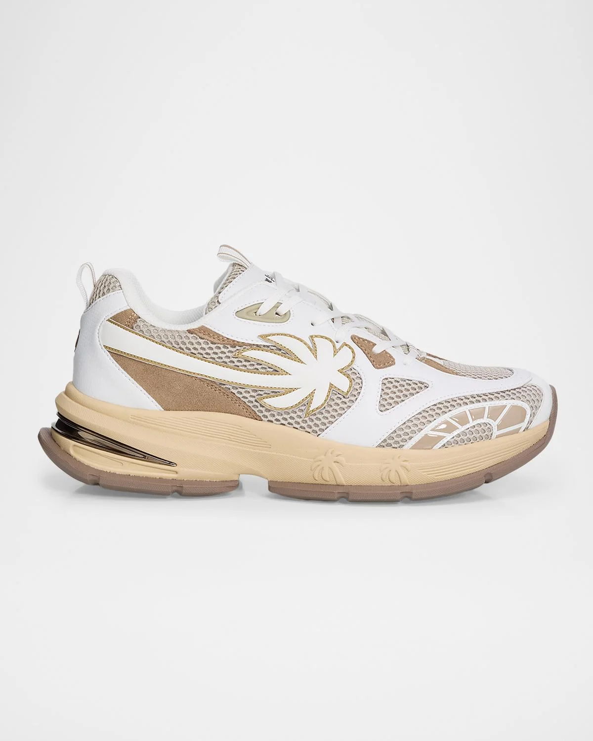 Men's Palm Leather and Mesh Runner Sneakers - 1