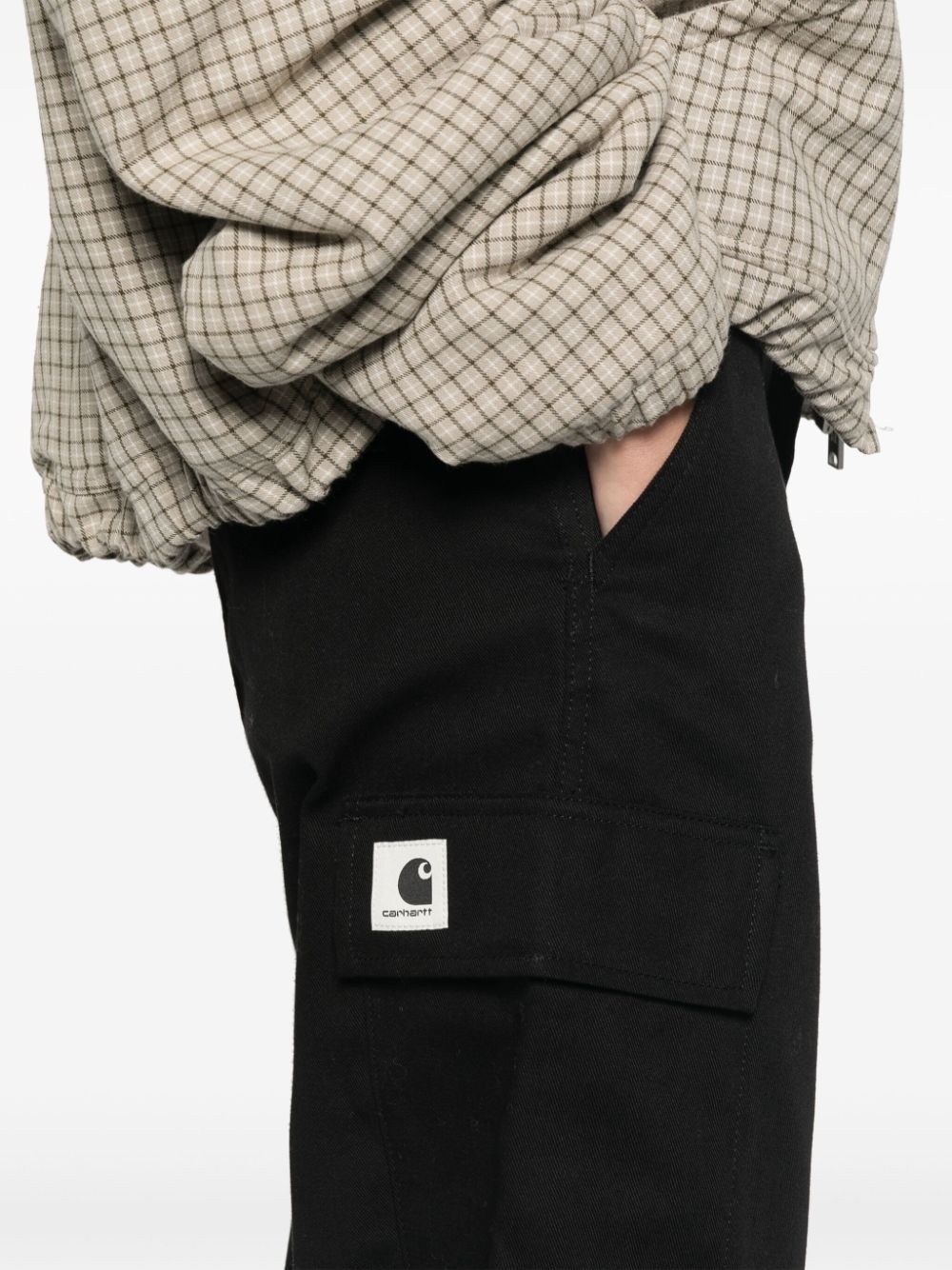 logo-patch straight trousers - 5