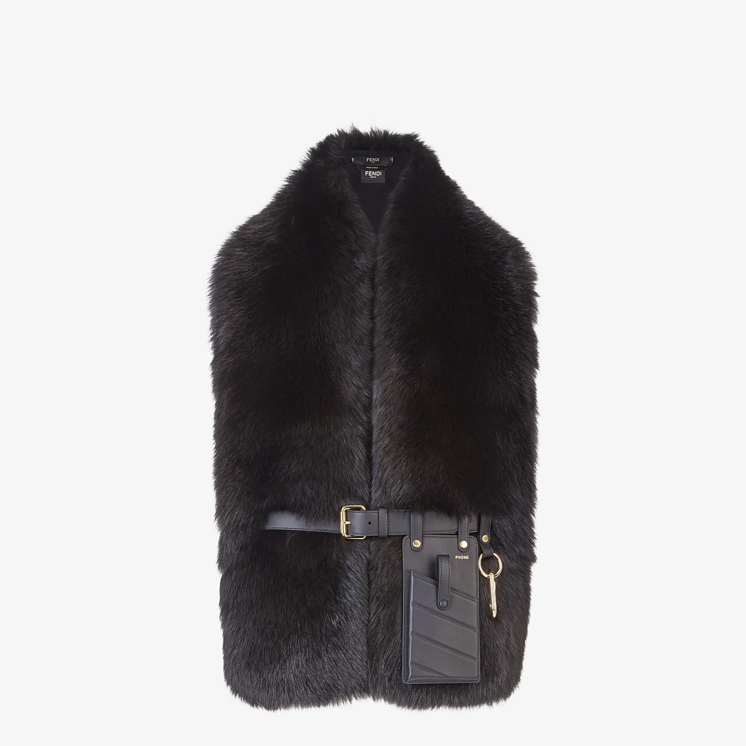 Black fox fur stole - 2