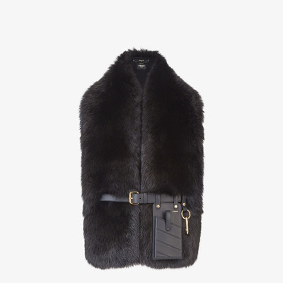 FENDI Black fox fur stole outlook