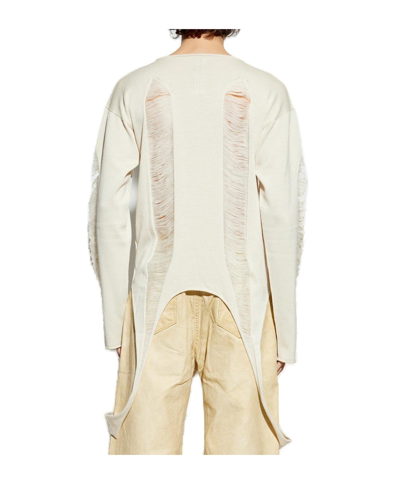 Long Sleeved Distressed Knitted Top - 3