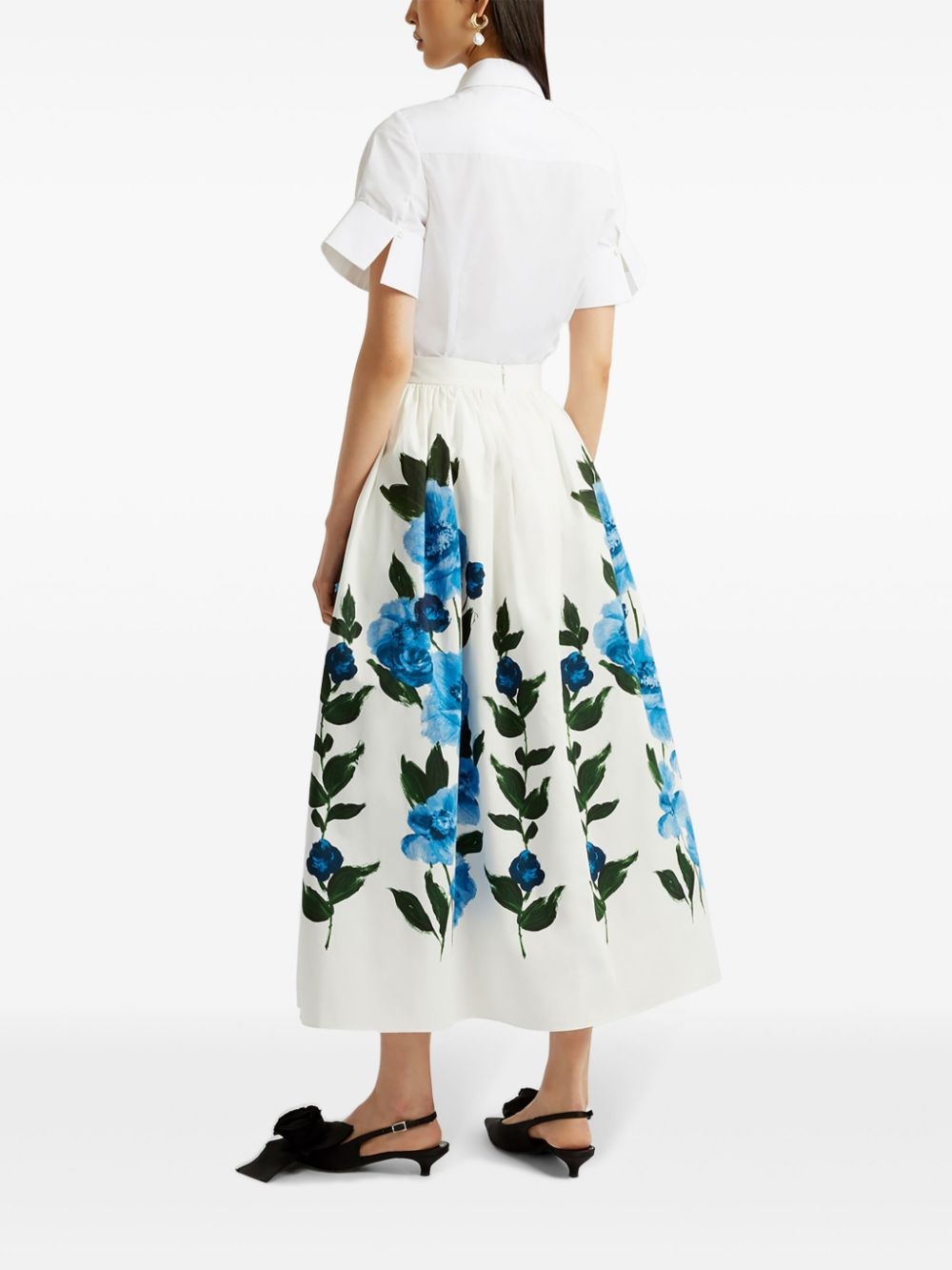 Painted Floral midi skirt - 4