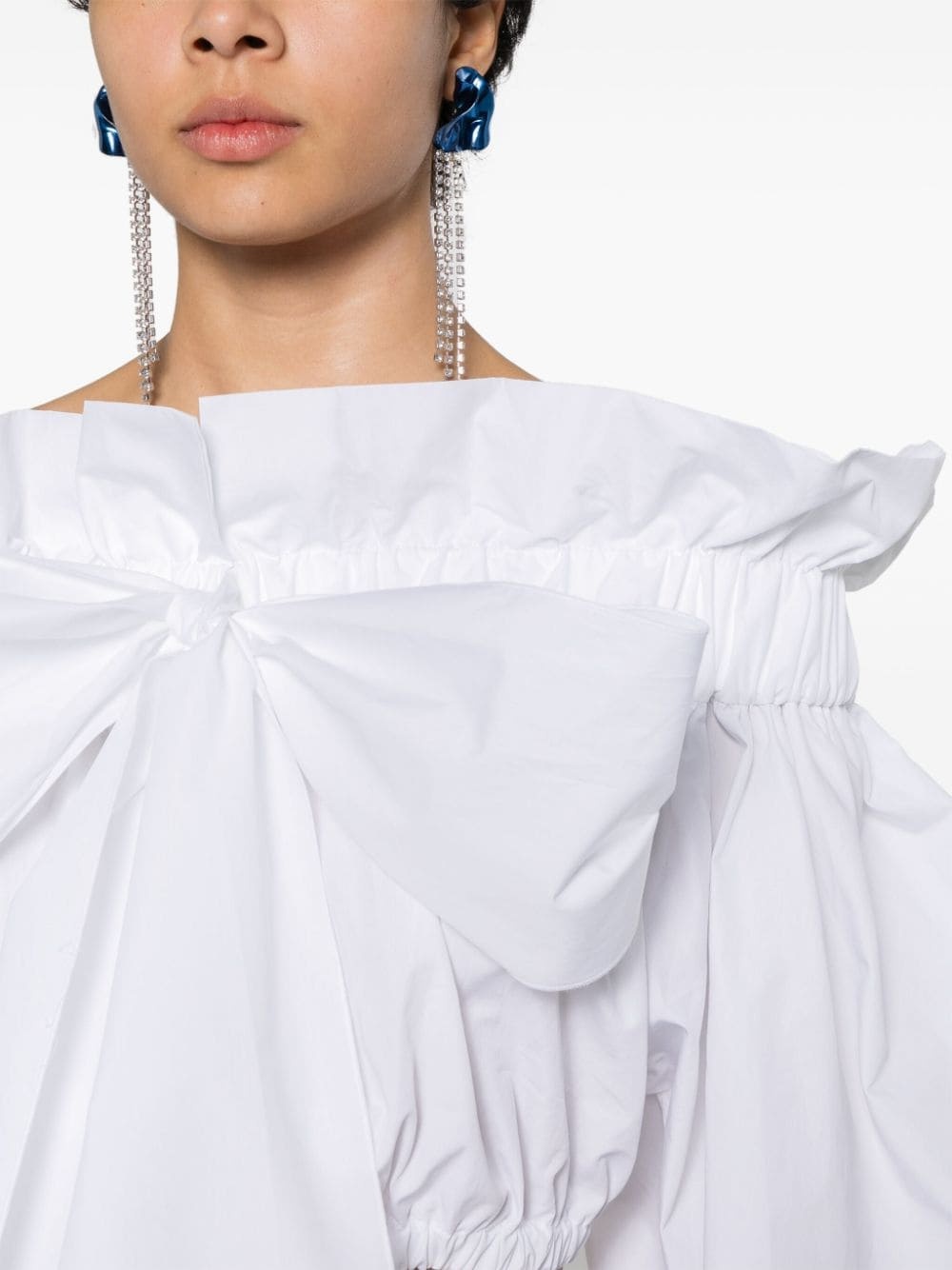 bow-detail cotton crop top - 5