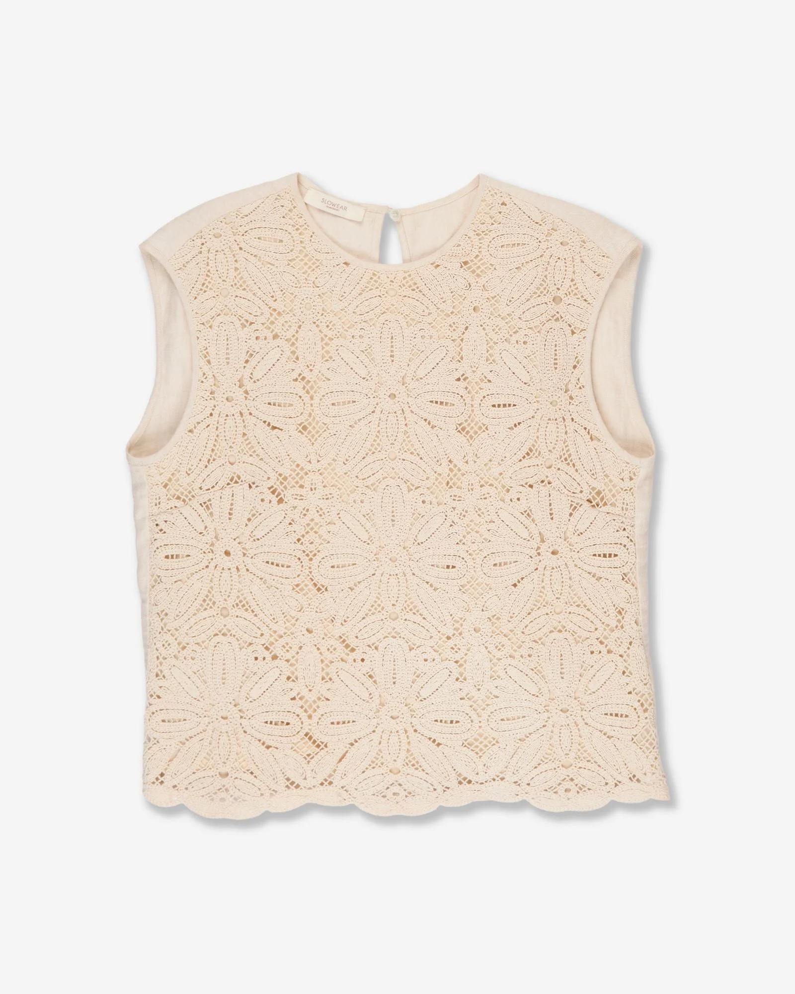 Regular fit top in macramé lace - 1