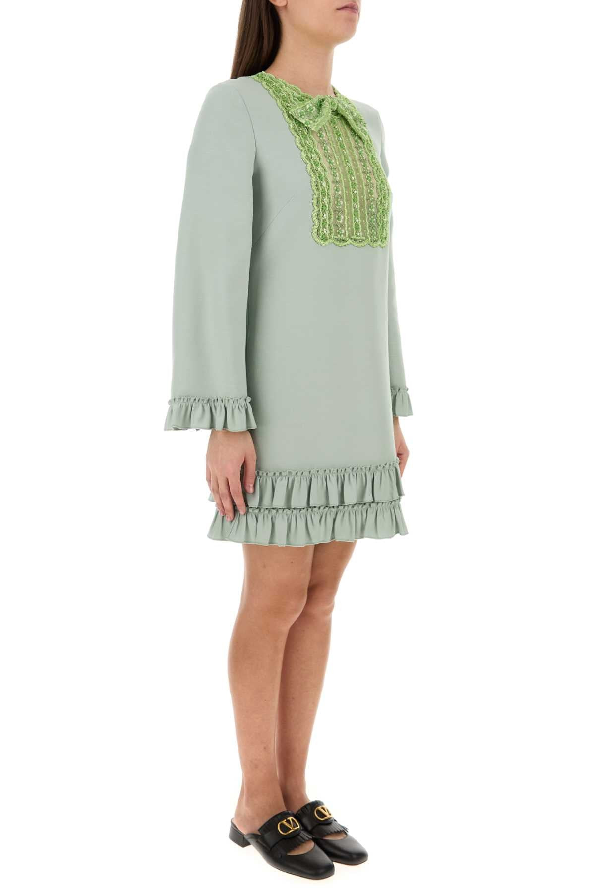 Valentino Garavani Women Mint Green Wool Blend Mini Dress - 3