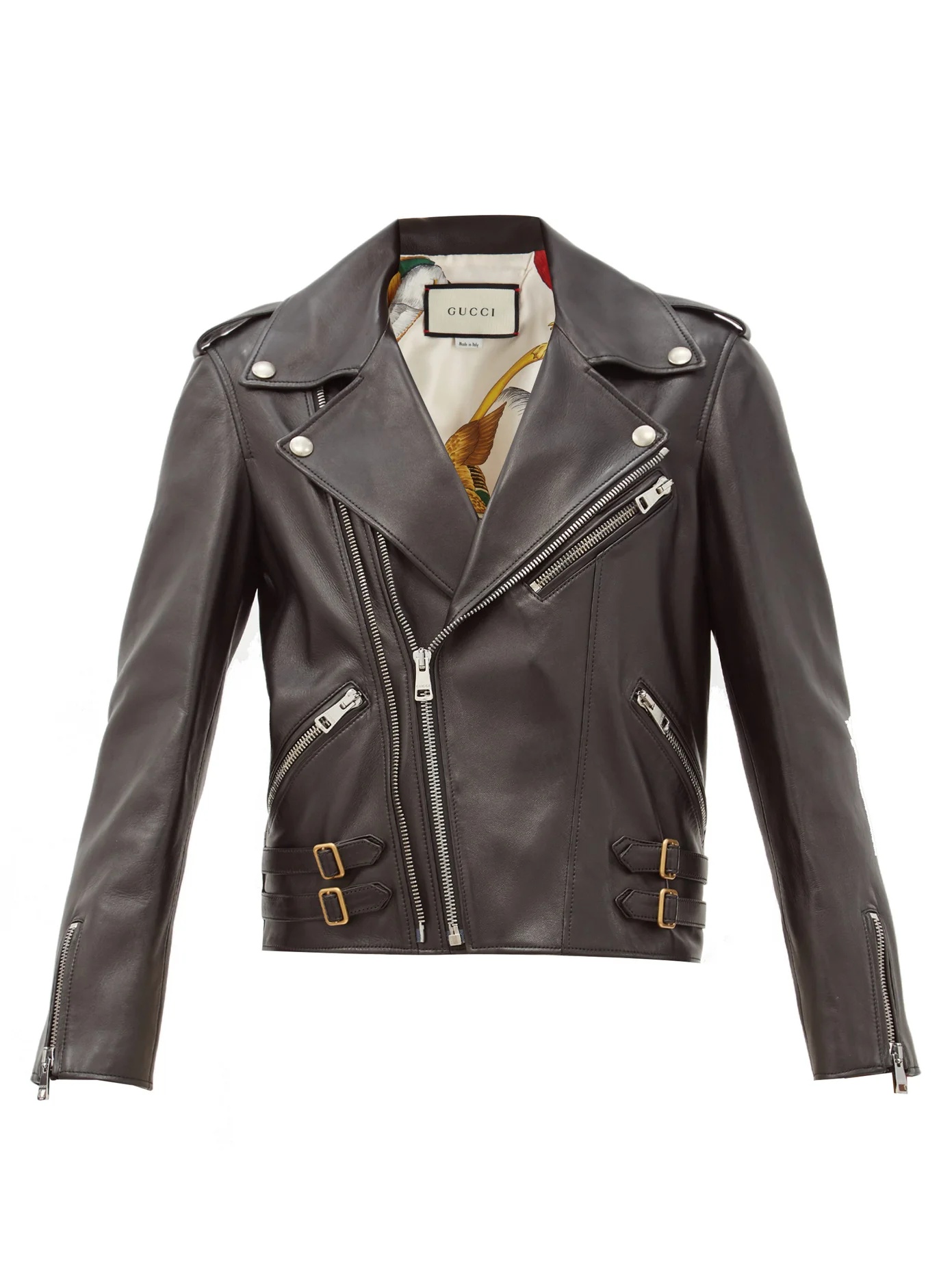 Leather biker jacket - 1