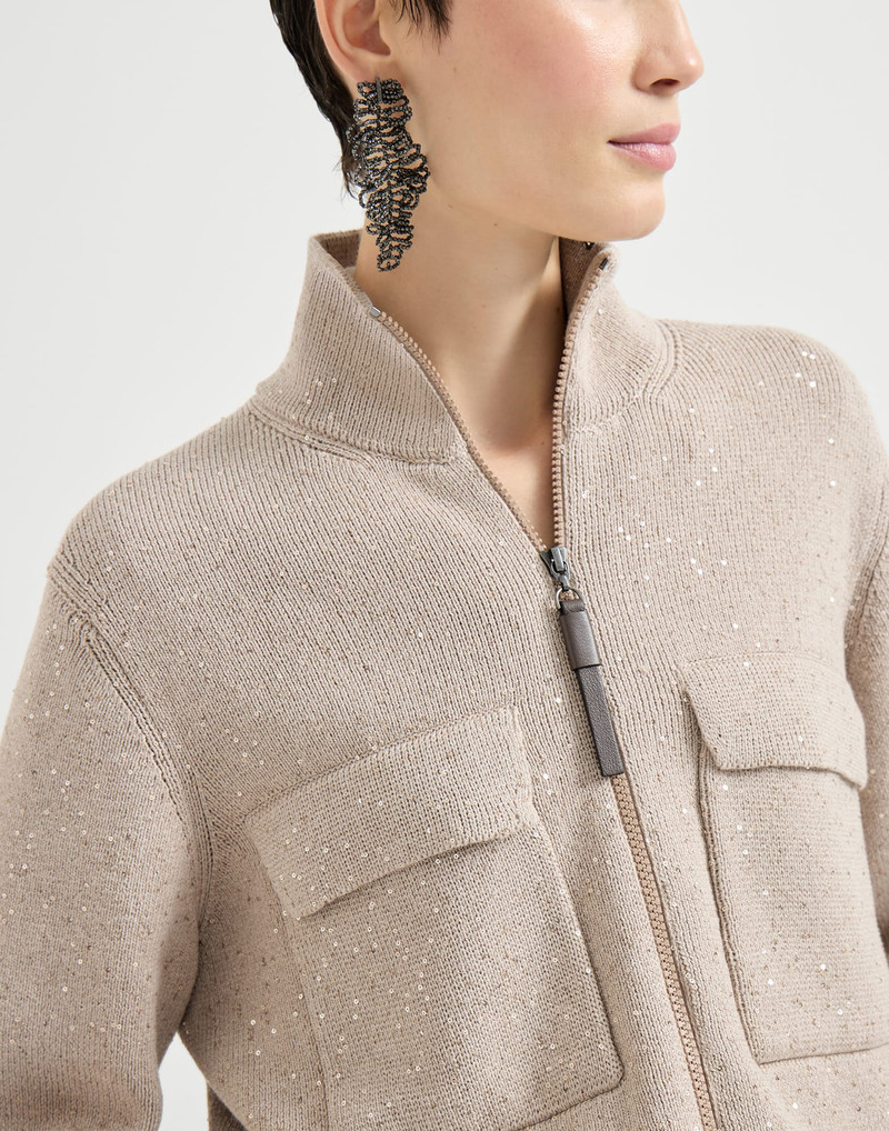 Cotton Diamond yarn double knit outerwear jacket 4