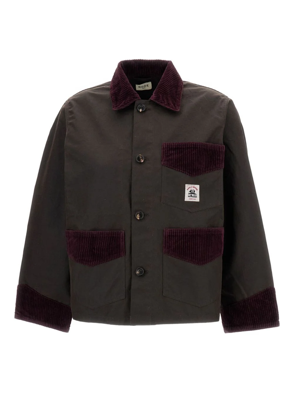 corduroy-detail patch-pocket jacket - 1