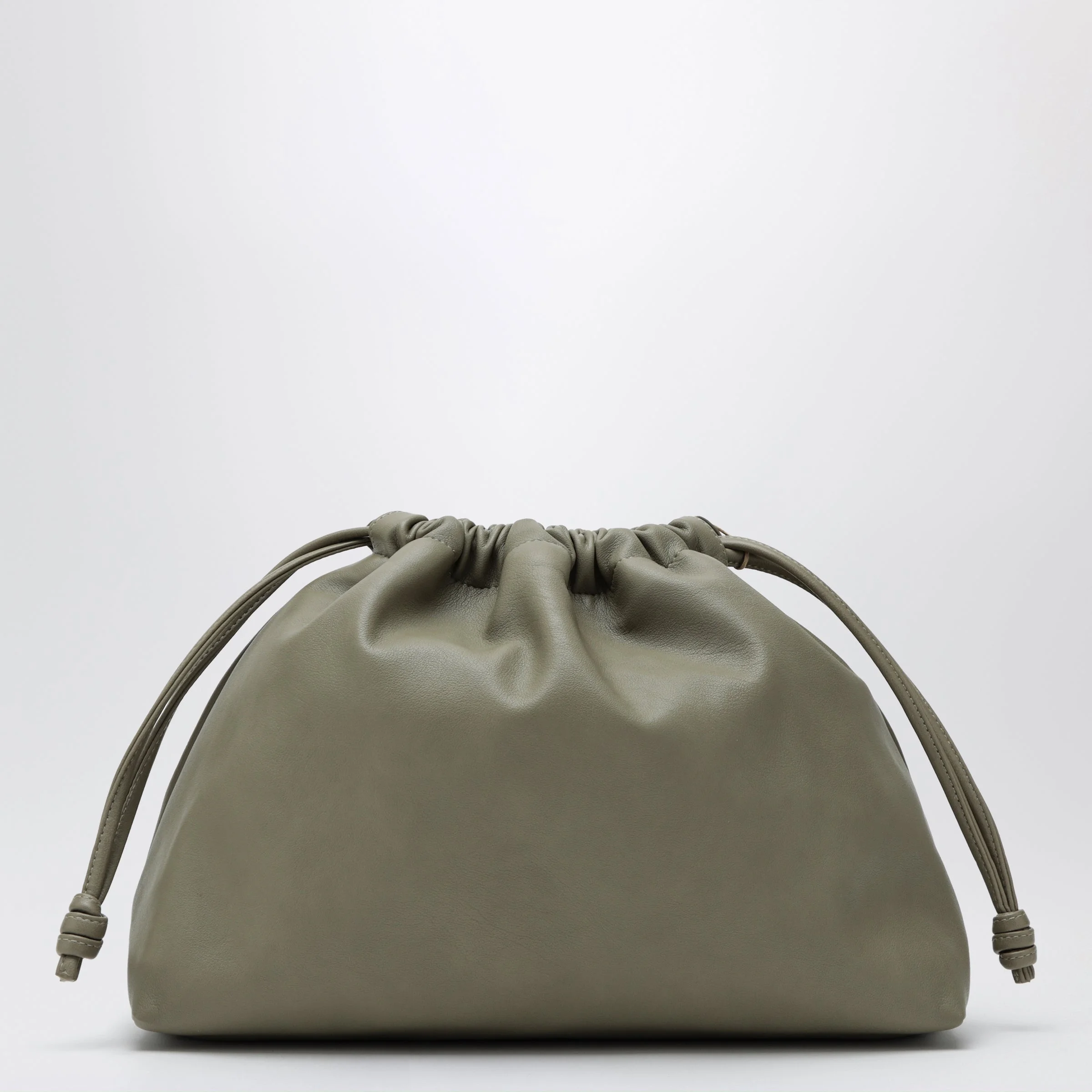 Morgan small faux leather pouch in sage - 1